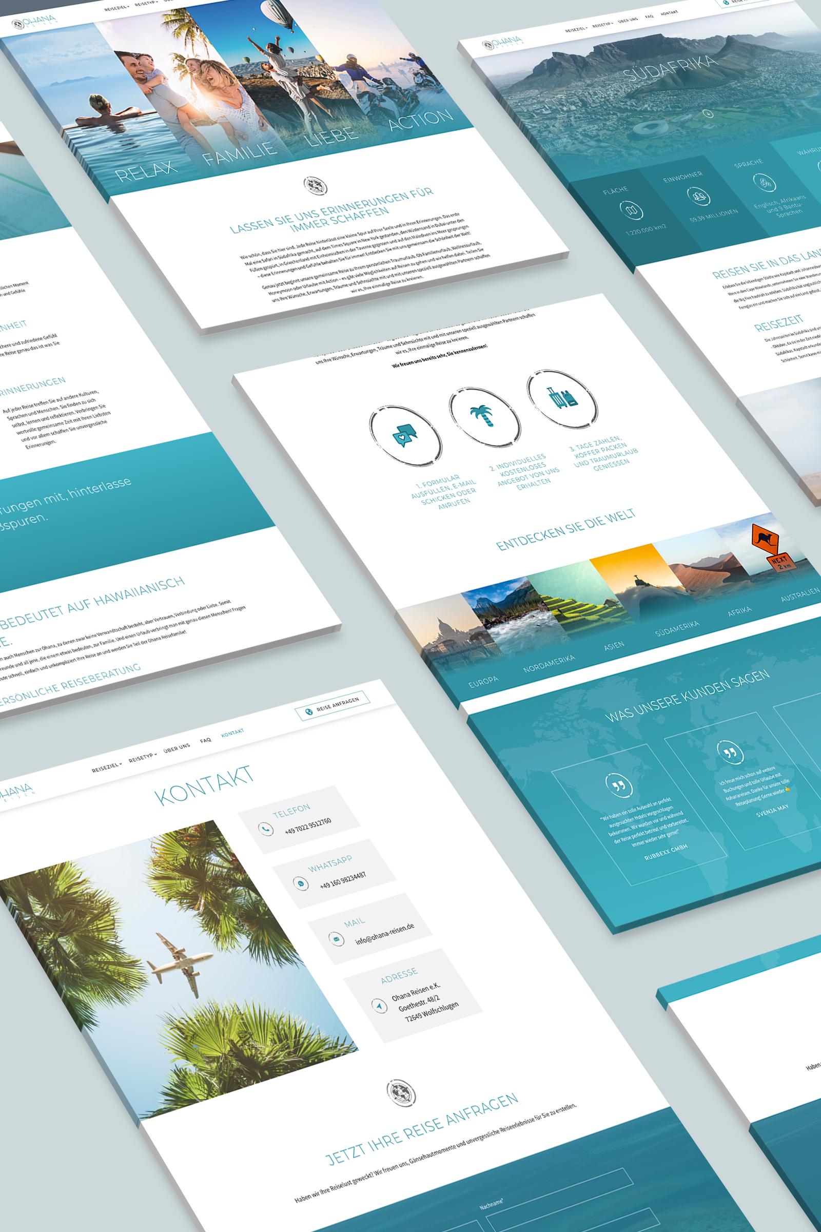 Mockup Webdesign Ohana Reisen